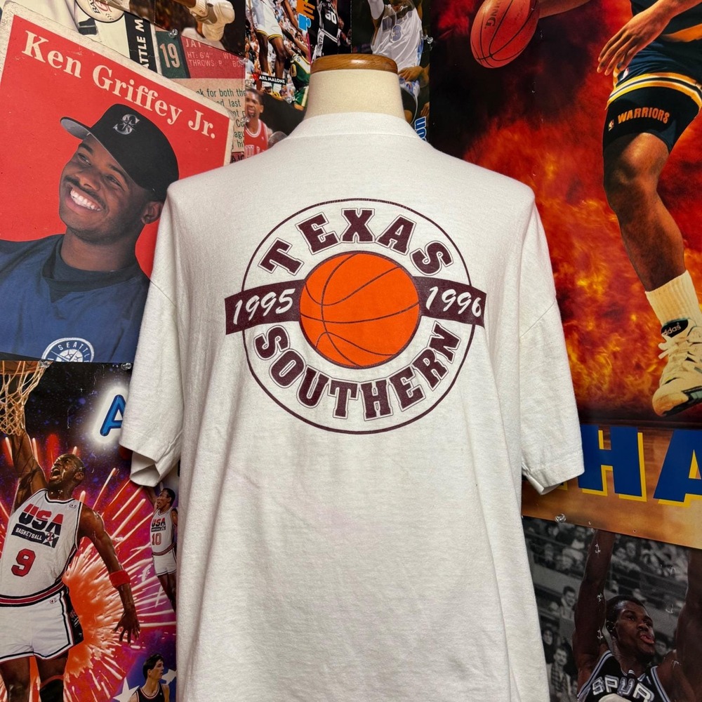 Vintage 90s Texas Southern Adidas Basketball T-Shirt NCAA Single Stitch Sz XL